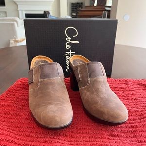 Cole Haan brown sueded clog, never worn, size 6.5.